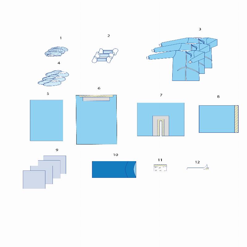 Комплект одягу та покриттів операційних хірургічний №8* Taipan-Pharm стерильний